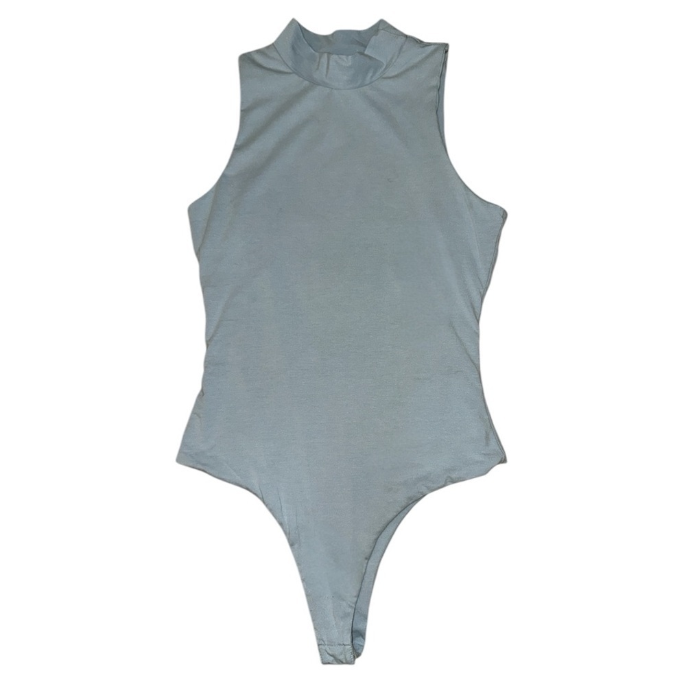 Super down revolve Earl grey blue high neck bodysuit women’s size XS